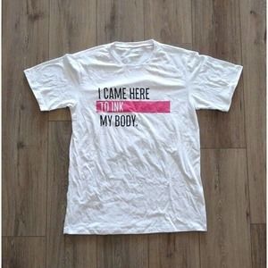 Metadolls NFT "I Came Here To Ink My Body" White T-Shirt Size L